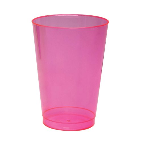Osnovne zabave N92529 Brights plastične čaše / Tumblers, kapacitet od 9 unci, neonska ružičasta