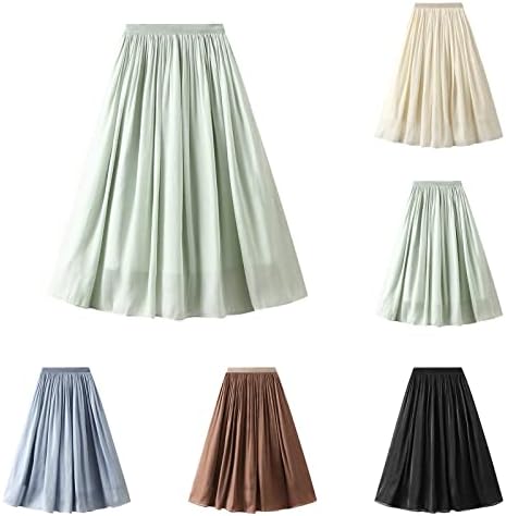 Ljetna suknja za tulle natakla je linijska suknja modna linija čvrsta suknja srednja vintage šifonske
