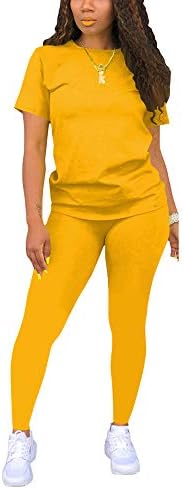 BSccdoyz ženska odjeća za dvije komade pune boje casual majica kratkih rukava Bodycon duge hlače joggers trenerke