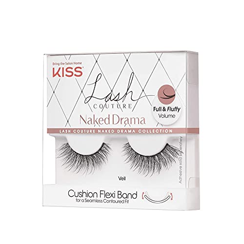 KISS Lash Couture naked Drama kolekcija umjetne trepavice sa jastukom Flexi Band, pun & Fluffy volumen,