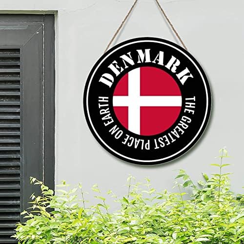 Danska prednja vrata Vempi Najveća mjesta na Zemlji Danska Drveni znak plak Nacionalna zastava Gradski