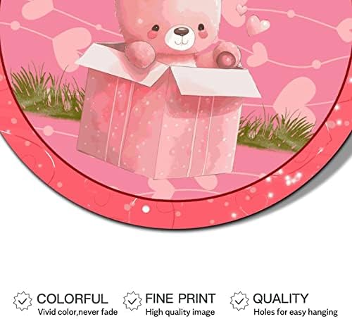 Okrugli metalni valentinovo vijenac potpisuje sve što trebate je ljubav slatka medvjeda u poklon