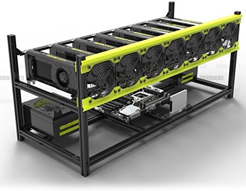 Veddha V3D 8-GPU mining Case Aluminij Slaganje rudarstvo Rig Open Air Frame Case sa ventilatorom nosač-Ethereum