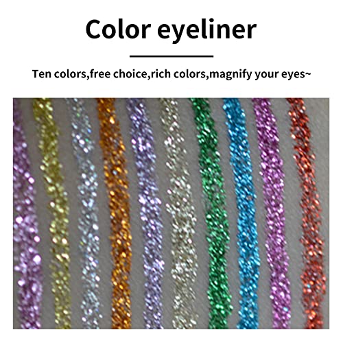 Quxunzzz Liquid Glitter Sjenilo, Liquid Glitter Eyeliner Metalik Glitter Shimmer Eye Izgleda Vodootporno Dugotrajno