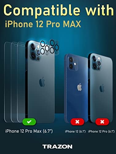 3 Pakovanje iPhone 12 pro max zaštitni ekran i 2 pakovanje iPhone 12 pro max zaštitni objektiv