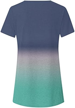 Žene plus veličine Tunički vrhovi za gamaše modni gradijent Ispis kratkih rukava Crewneck T-majice