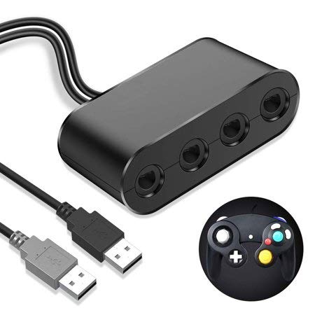 Gamecube kontroler Adapter Super Smash Bros Gamecube adapter za Wii U, sklopke 4 port Black