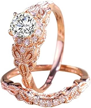 2023 Novi prstenovi ružili zlato umetnuli kružni cirkon leptir postavljen za odustajanje za žene gore-dolje