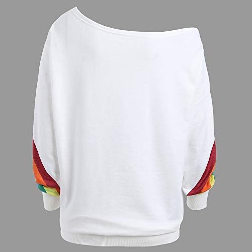 Košulja s dugim rukavima za žene Rainbow Ispis sa ramena TOPS dukserirt ženske majice Ležerne