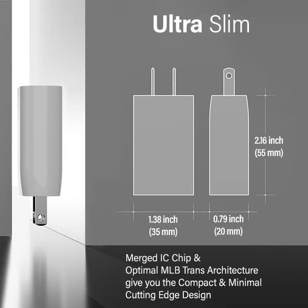 SOLUM 15W USB C Power Slim Charger blok za brzo punjenje kompatibilan sa iPhone 13 & amp; prethodni modeli