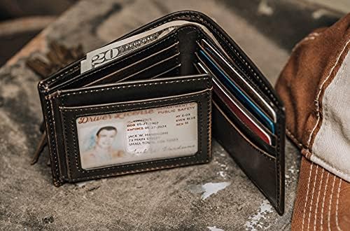 HOJ Co. Jelenski bifold novčanik sa Flip ID-om / koža punog zrna sa ručno brušenom završnom obradom /