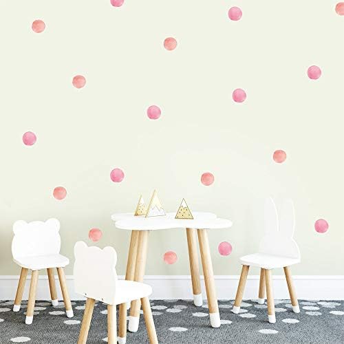 Pink Polka Dot zidni dekor, tačke zidne naljepnice ukrasi za dnevni boravak djeca djevojčice Tinejdžeri