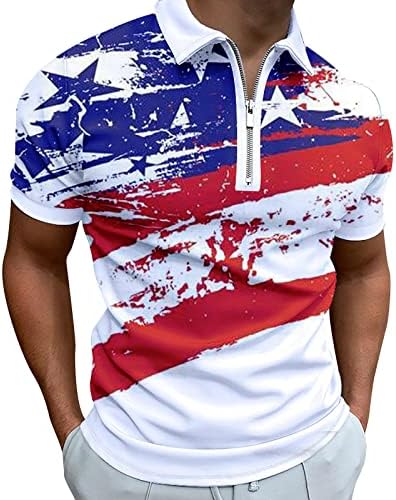 Ruiruilico Muška Sjedinjene Američke Države zastava Polo Majice Patriotic 4. srpnja T-majice 2023 Ljetni