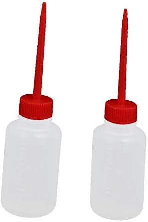 X-DREE 150ml plastični šiljasti vrh okrugla stisnuta Industrijska uljna boca prozirna crvena 2kom (Novi Lon0167