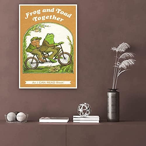Aokadute žaba i žaba zajedno smiješni posteri za životinje Vintage žaba Print slika zidna Umjetnost