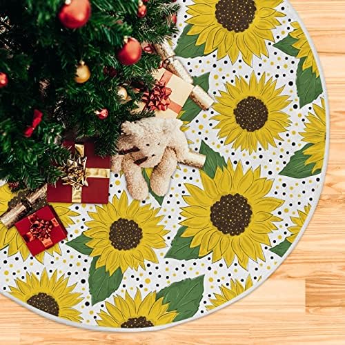 Oarencol Sunflower božićno suknje od 36 inča žuto cvjetne polke dot Xmas Holiday party Tree Detaos