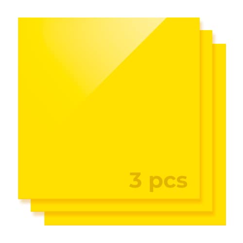 Žuti neprozirni sjajni akrilni listovi, 12 x 12 plastični Lim debljine 1/8 inča, 3-dijelni Žuti neprozirni