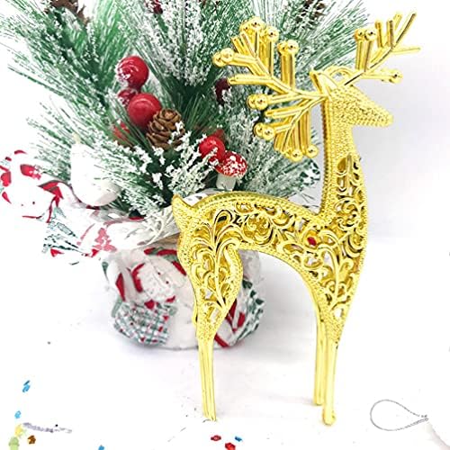 generički Božić Jelena privjesak 8kom Mini srebro Zlatni los Rog Božić Tree Hanging Decor za Božić zalihe
