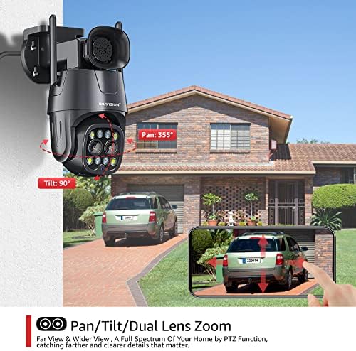 Boavision 2K sigurnosne kamere bežični vanjski, 360 ° prikaz Dual objektiv PTZ WiFi IP kamera Početna