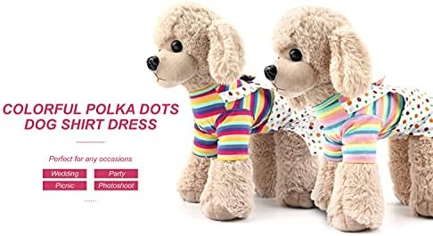 HOODDEAL 2-pakovanje pseće košulje polka točkice pamučne haljine rastezljivo prozračne majice