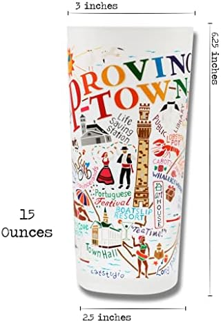 Catstudio Provincetown čaša za piće | umjetnička djela inspirisana geografijom štampana na mat