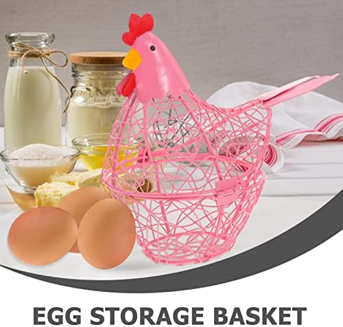 Soimiss korpa za pileća jaja Uskršnja metalna žičana korpa za skladištenje jaja sa poklopcem držač svježih jaja