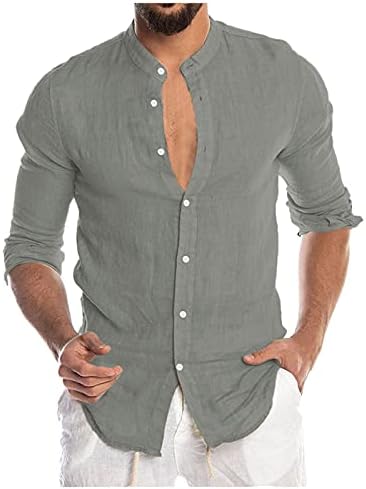 Ležerne majice za pamučne posteljine XXBR za mens, 2021 Fall muški dugi rukav, dugih rukava, ljetne