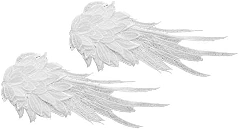 Jeatha 1 par anđeoski krila Aplikacije za mrlje vezene mrlje značke željezo ili šivaju ukrasnu