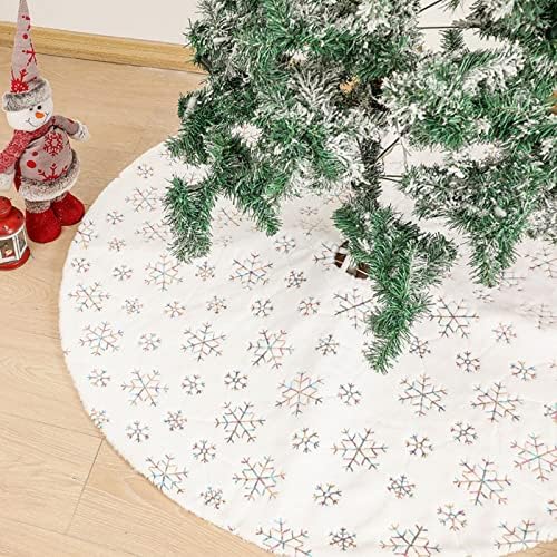 930D8F božićne suknje od drva za odmor Pribor za praznike čisti bijeli božićni ukrasi šljokice plišane suknje