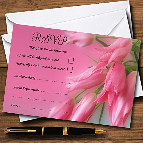 Toplo ružičasti cvjetovi personalizirane RSVP kartice
