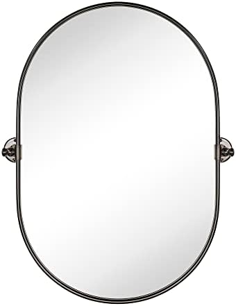 TEHOME Oval Oil Rubed Bronze Pivot kupatilo ogledalo pilula u obliku naginjanje kupatilo taština ogledalo