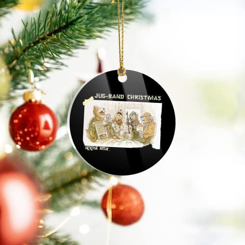 Ukrasi božićno drvo Emmet krug Vidter Decor Jug akrilna traka X-mas košulja dom za praznike, dekoracija za zabave,