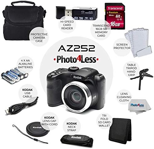 Kodak PIXPRO AZ252 Astro Zoom 16MP digitalna kamera + tačka & amp; snimanje kućišta kamere + Transcend 16GB
