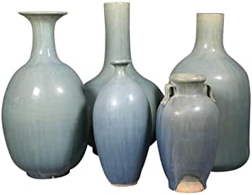 Artissance AM82240605 Vintage stil keramičke boce, visok 15 inča, antikne zelene vaze