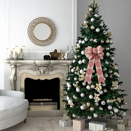 Božićne dekore na otvorenom 43cm Veliko božićno drvce Top šešir Velvet vijenac luk sa sjajnim