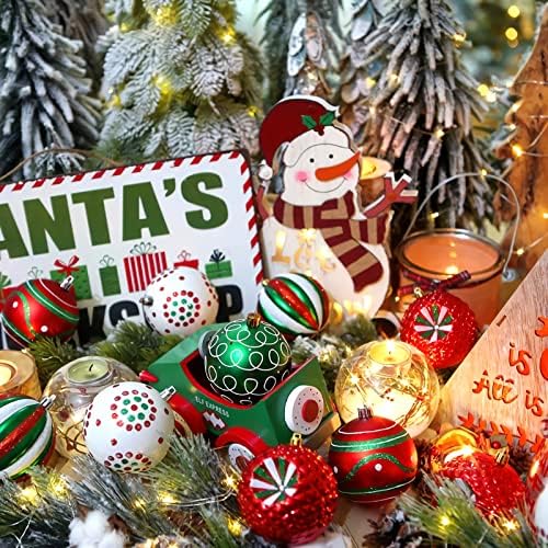 30kom Božić Ball ukrasi,dekorativne Baubles,božićno drvo ukras viseće kugle, Shatterproof sa Fine treperi