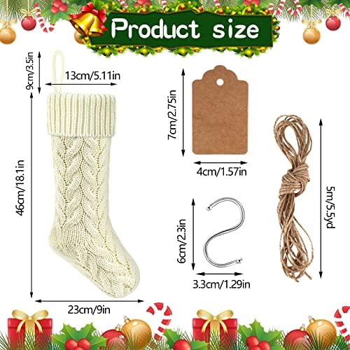 Mukum 6 Pack Božićne čarape 18 Velike personalizirane božićne čarape plete Xmas Čarapa za božićnu dekoraciju