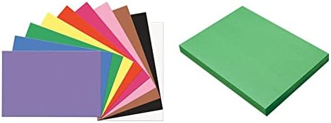 Prang Građevinski papir, 10 različitih boja, 12 x 18, 100 listova i građevinski papir, odmor zelena, 9 x 12,