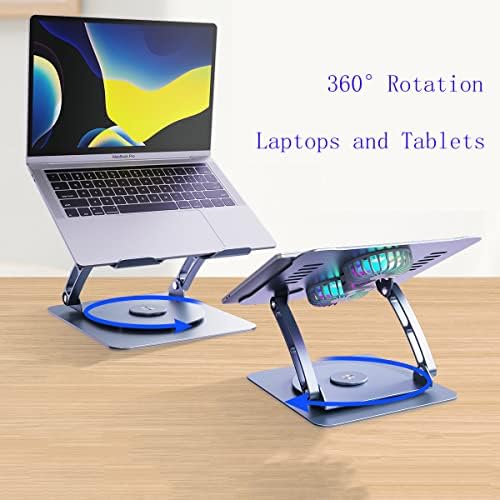 Yicosun stalak za hlađenje laptopa,rotacija za 360 stepeni, podesivi ergonomski prenosivi aluminijumski držač
