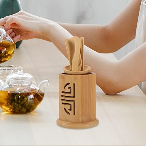 Solustre 6pcs bambus čaj čaj čaj rustikalni čaj čaj čaj čaj lopata čajna ploča set kineski gongfu čaj za