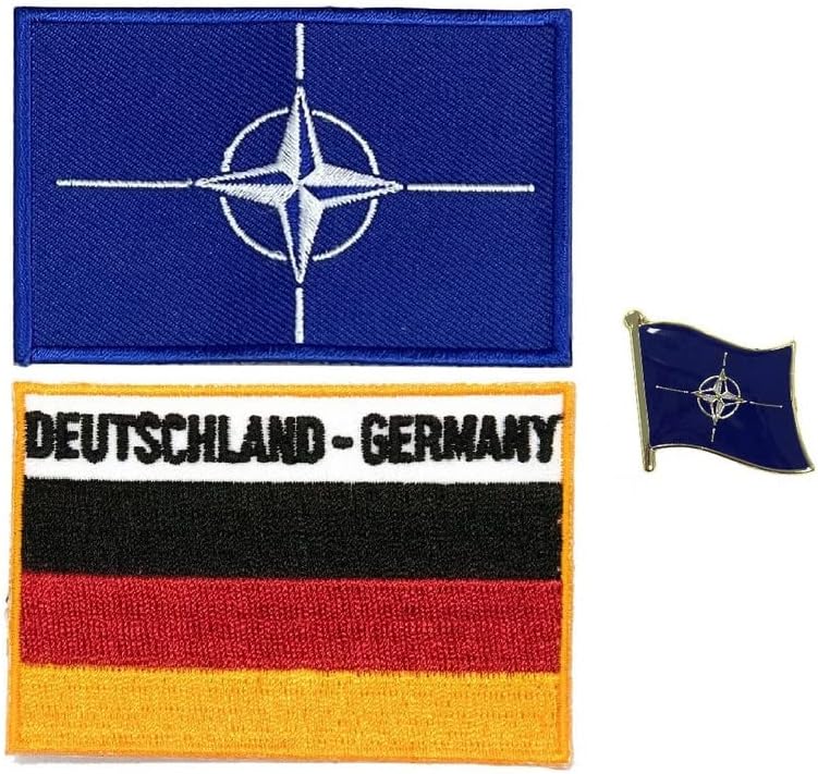 A-ONE ORANO METAL FLAG PINBADGE + NATO asocijalni znak Svijet vezeni zakrpa + Njemačka Vojni simbol Patch,