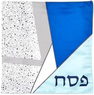 Obrite lite geometrijski dizajn Matzah poklopac - nijanse plavog elegantnog i savremenog poklopca