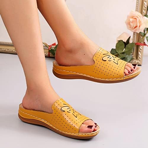 Papuče za žene u zatvorenom vanjskom šuplju stil ljeto proljeće moda rimsko ravne ljetne flops sandale mladenke