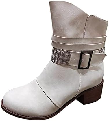 Ženske čizme za gležnjače zatvarač jeseni peta gležnjeve bočne cipele cipele čizme od rinestone nožne