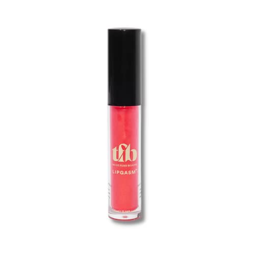 Trust Fund Beauty Lipgasm sjajilo za usne-rizikujte sve, Pink Coral/Gold Shimmer, Sheer, hidratantno