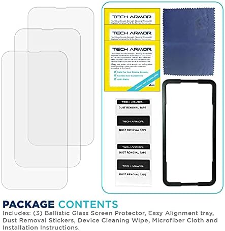 Tech Armor balističko staklo Zaštita ekrana za iPhone 13 mini [5.4 Inch] ekran 3 paketa kaljeno staklo,