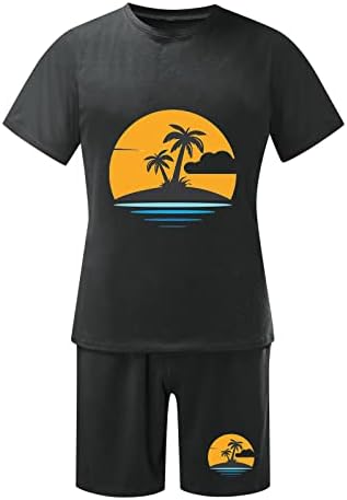 Muški odijelo za odmor od 2 komada setovi jogging atletske sportske majice kratkih rukava i kratke hlače Brzo