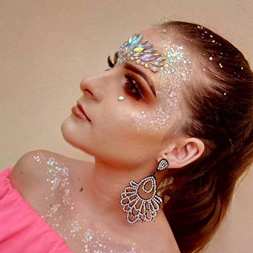 AULARSO Rhinestone Face Gems Mermaid Grede Grems Rave Crystal Lice Jewelry Party Gume Gems Festival Naljepnice