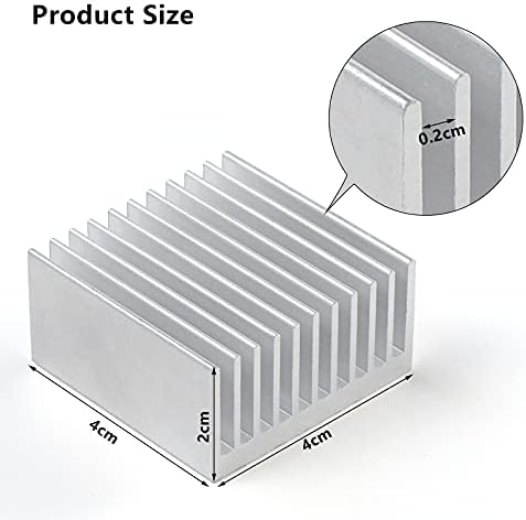 ESUMIC 4 kom 40 x 40 x 20mm aluminijumski čipset hladnjak radijator hladnjak za hlađenje peraje