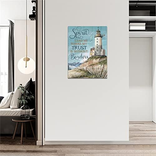 Ocean Lighthouse zidna Umjetnost Rustikalna obalna Nautička slike zidni dekor Inspirativni citati